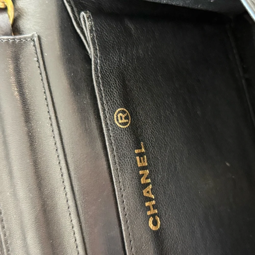 CHANEL Black Vintage Lizard Single Flap Bag Small GHW - Picture 10 of 15